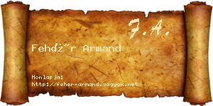 Fehér Armand névjegykártya