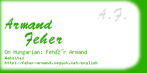 armand feher business card